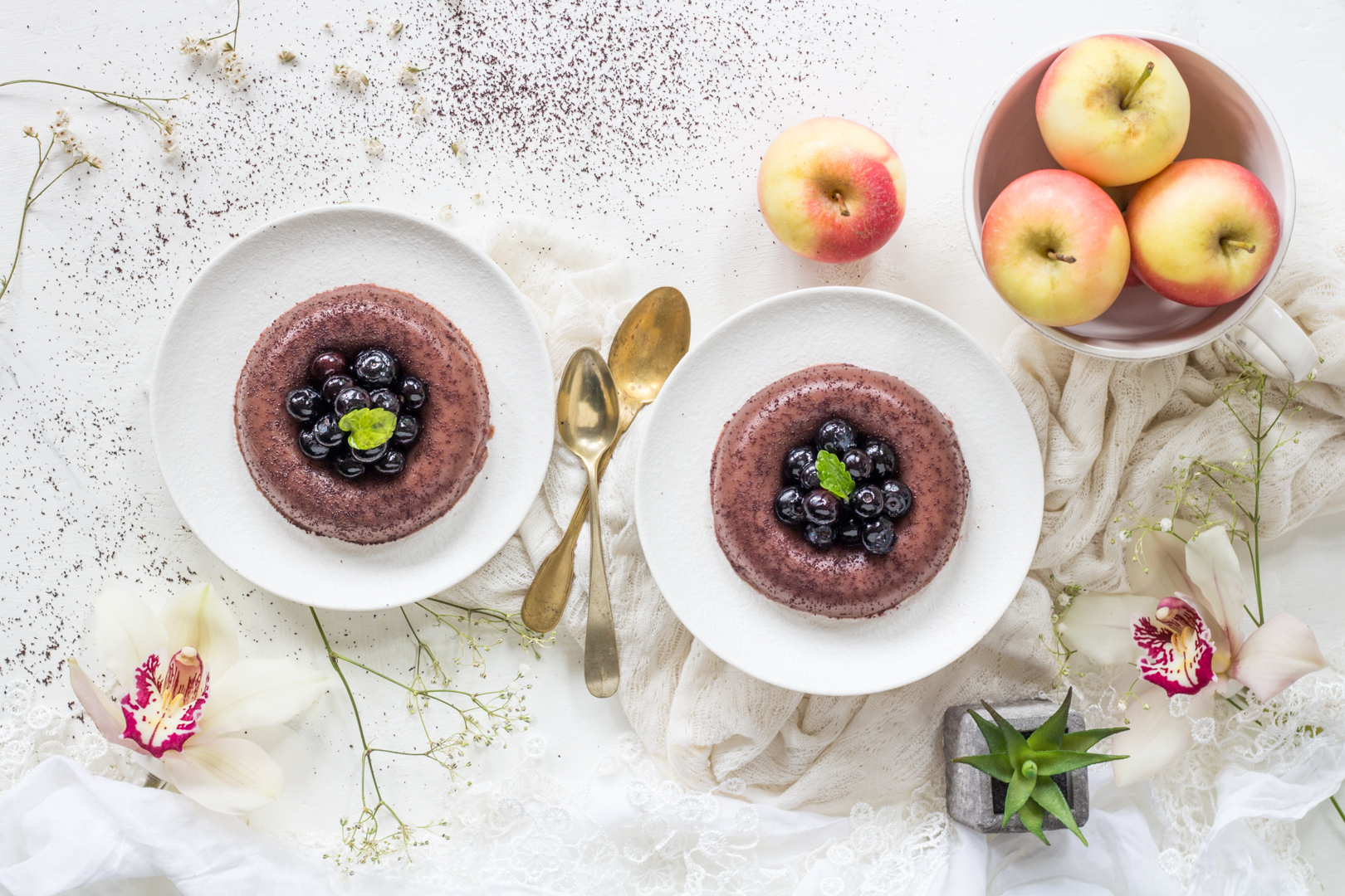 Budino veg alla mela acai e mirtilli - Facile, veloce e gustoso!